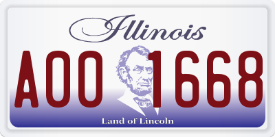 IL license plate A001668