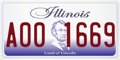 IL license plate A001669