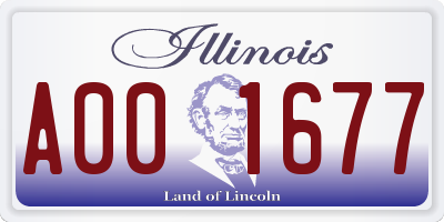 IL license plate A001677