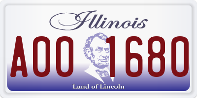 IL license plate A001680