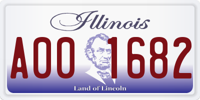 IL license plate A001682