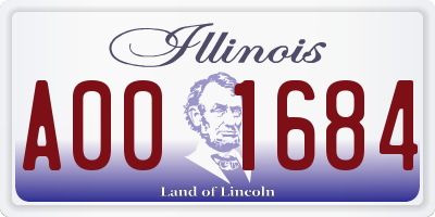 IL license plate A001684