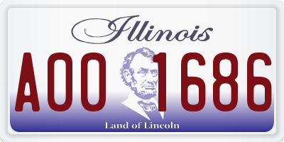 IL license plate A001686