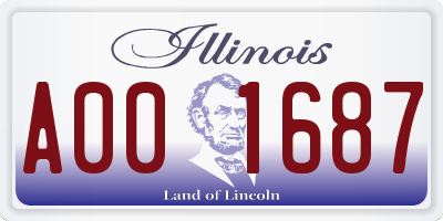 IL license plate A001687