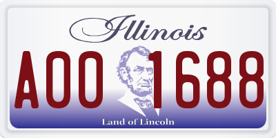 IL license plate A001688