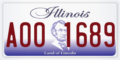 IL license plate A001689