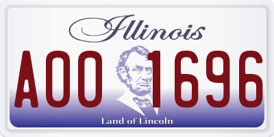 IL license plate A001696