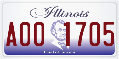IL license plate A001705