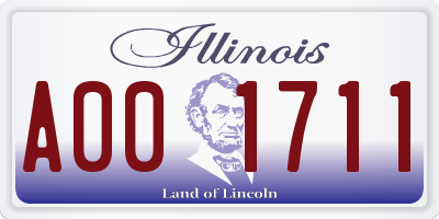 IL license plate A001711