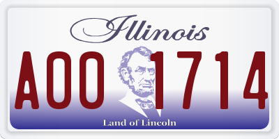 IL license plate A001714