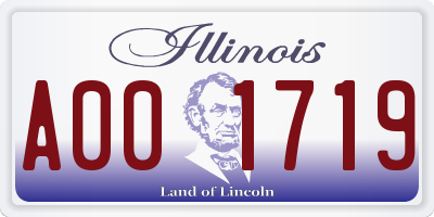 IL license plate A001719