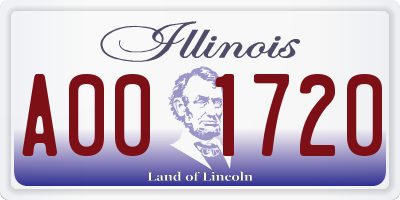 IL license plate A001720