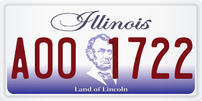 IL license plate A001722