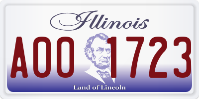 IL license plate A001723