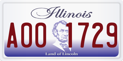 IL license plate A001729