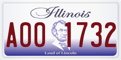 IL license plate A001732