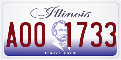 IL license plate A001733