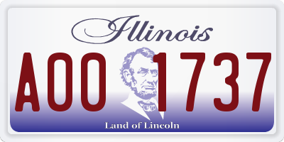 IL license plate A001737