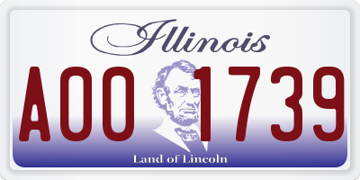 IL license plate A001739