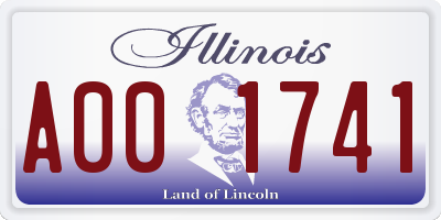 IL license plate A001741