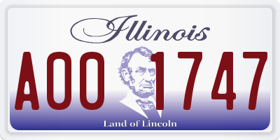 IL license plate A001747