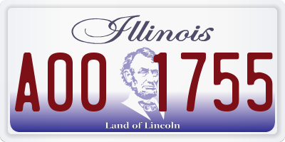 IL license plate A001755