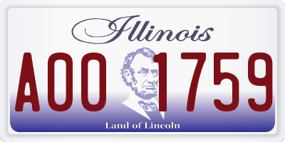 IL license plate A001759
