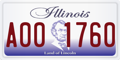 IL license plate A001760