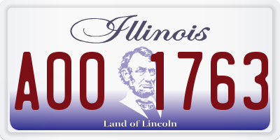 IL license plate A001763