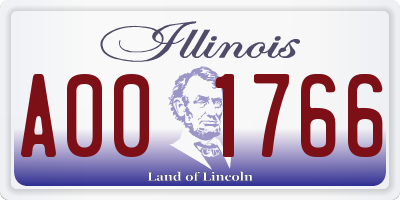 IL license plate A001766