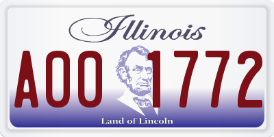 IL license plate A001772