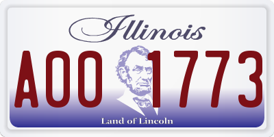 IL license plate A001773