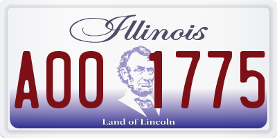 IL license plate A001775