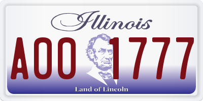 IL license plate A001777