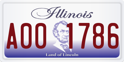 IL license plate A001786