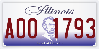 IL license plate A001793