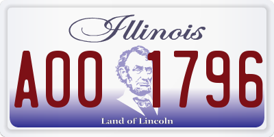 IL license plate A001796