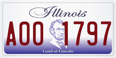 IL license plate A001797