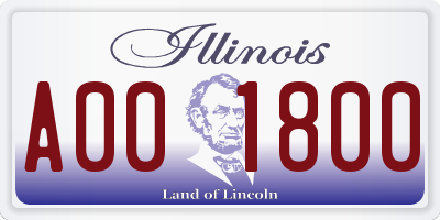 IL license plate A001800