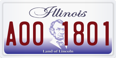 IL license plate A001801