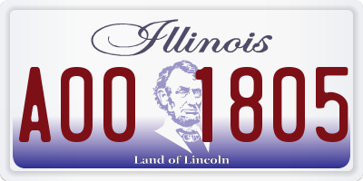 IL license plate A001805