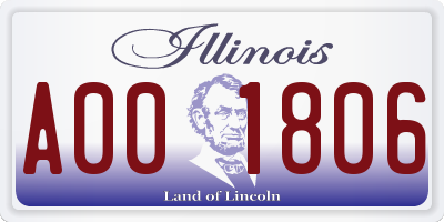 IL license plate A001806