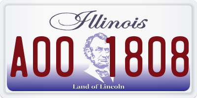 IL license plate A001808