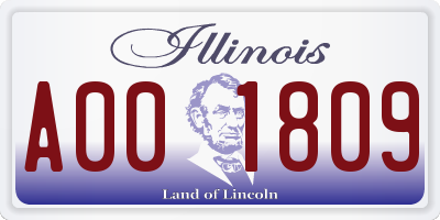 IL license plate A001809