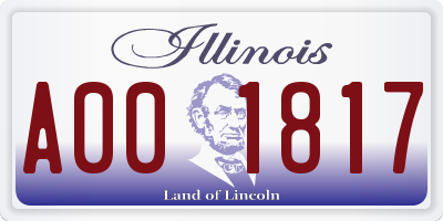 IL license plate A001817