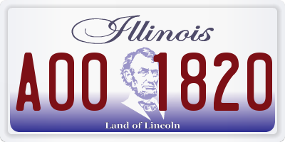 IL license plate A001820