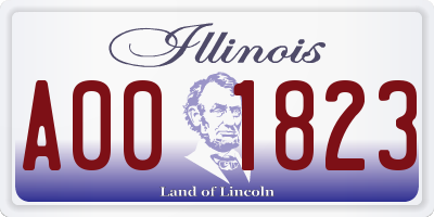 IL license plate A001823