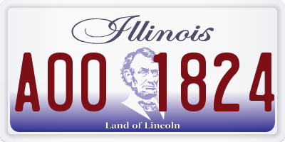 IL license plate A001824