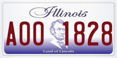 IL license plate A001828