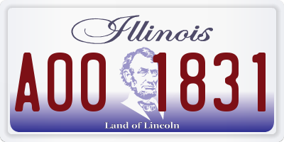 IL license plate A001831